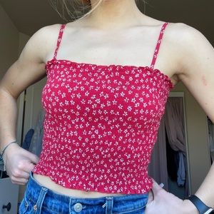 Brandy Melville red floral top